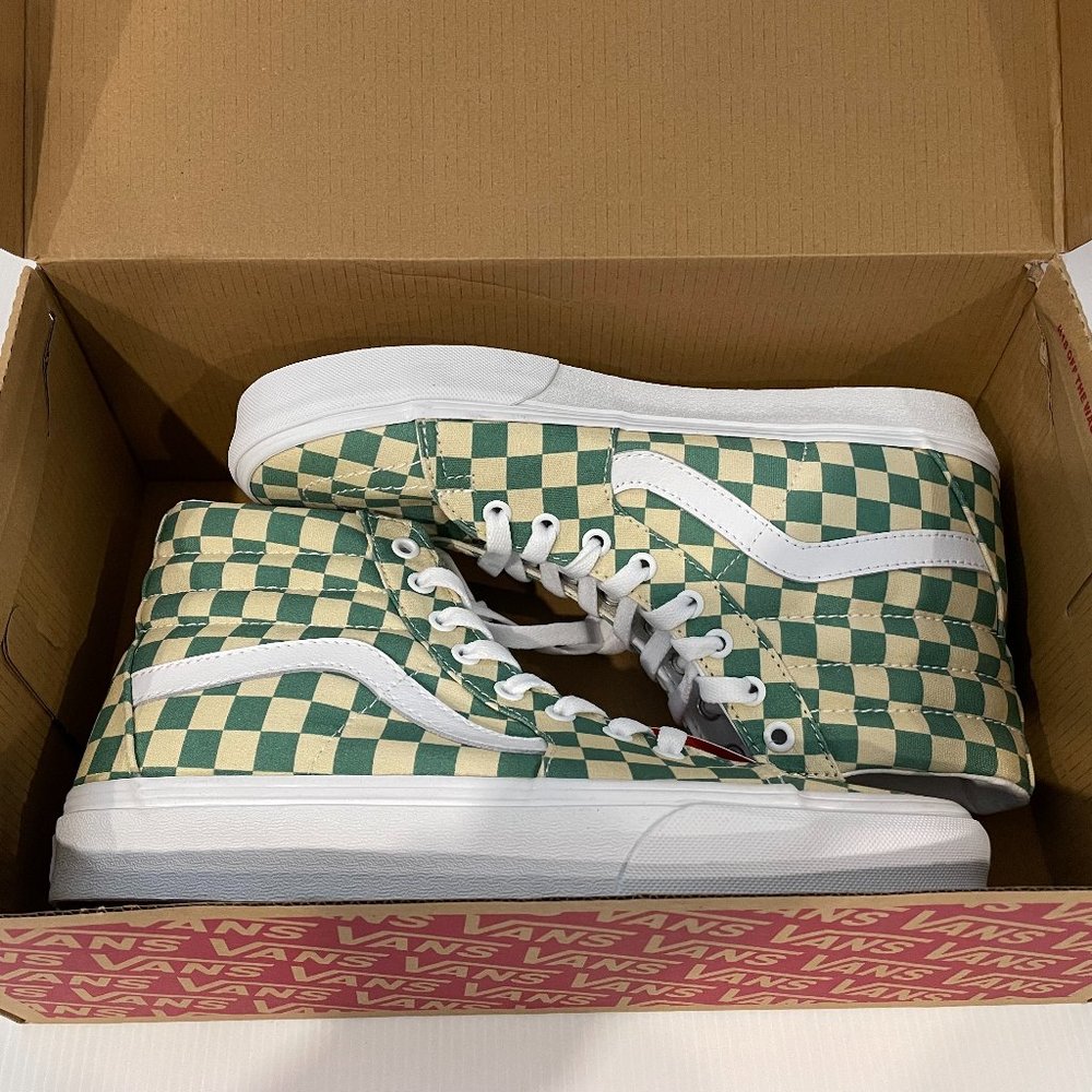 Vans Sk8-Hi Checkerboard Light Green Mens Size 10 Sneakers - NEW - Picture 4 of 4